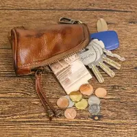 MaxPower Vintage-nahkainen kolikkokukkaro ja avainkotelo miehille, suuri kapasiteetti. , Kavos sp