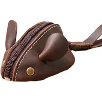 Torribaly Vintage Mini Kolikkokukkaro Pieni Lompakko Miesten Naiset Söpö Hiiri Säilytyslaukku Vetoketjutasku Tummanruskea