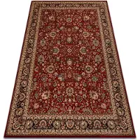 Rugsx Alfombra de lana KASHQAI 4362 300 ornamento burdeos / negro 67x130 cm