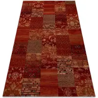 Rugsx Alfombra de lana KASHQAI 4327 300 Patchwork burdeos 160x240 cm