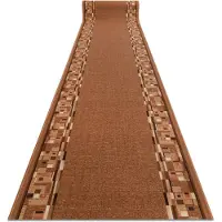 Rugsx Alfombra de pasillo con refuerzo de goma BOMBAY beige oscuro 100cm 100x470 cm