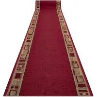 Rugsx Alfombra de pasillo con refuerzo de goma JENA burdeos 67cm 67x480 cm
