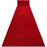 Rugsx Alfombra de pasillo KARMEL llanura carmín / rojo 100 cm 100x450 cm