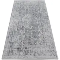 Rugsx Alfombra acrílica VALENCIA 2328 ORNAMENT gris oscuro/marfil 80x150 cm