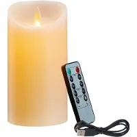 SEM LED-kynttilät, välkkyvät liekettömät kynttilät, ladattava kynttilä, 12,5 cm