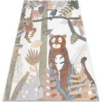 Rugsx Alfombra BONO 8426 Selva, animales salvajes crema/oro oscuro 160x220 cm