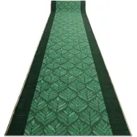 Rugsx Runner antideslizante LIŚCIE hojas, verde chicle 120cm 120x150 cm