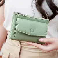 MaxPower Vintage Chic Kaksitaitteinen Lompakko Vintage – Keinonahkaa Vetoketjulla , Šviesiai žali