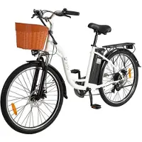 DYU Sähköpolkupyörä - - C6 - Moottori 350W - Akkukapasiteetti 36V 12.5Ah - Kantama 70KM - Valkoinen