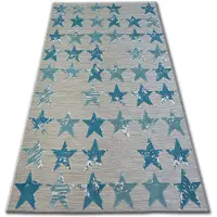 Rugsx Alfombra LISBOA 27219/754 Estrellas Estrellitas turquesa 160x230 cm