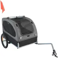 DUOKU Koiran perävaunu - - DT810 - Kantavuus 40 kg - Taitettava - Musta/Harmaa