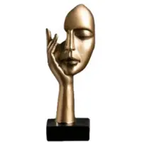Melitt Nordic Statue Abstract Resin Desktop Ornaments Sculpture Figurines Face Character Art Crafts Office Home Decoration A