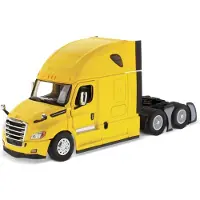 Diecast Masters Freightliner Semi Truck | Uusi Cascadia Sleeper-ohjaamotrukkitraktori | 1:50 Pienoismalli Puoliautot | Keltainen Diecast-malli, valmi