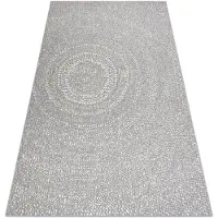 Rugsx Alfombra sisal FLAT 48832637 Circulos, puntos gris / crema 120x170 cm