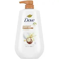 Dove Body Wash pumpulla Pamper Sheavolla ja vaniljalla 24h Lotion-Soft Skin -kosteuttava ihonpuhdistusaine ilman sulfaatteja Ei parabeeneja 30,6 oz