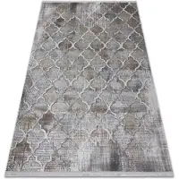 Rugsx Alfombra LUCE 75 moderna Trébol marroquí vintage - Structural gris / mostaza 115x170 cm