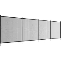 DUOKU Irrotettava uima-altaan aita - - 4 x 12 ft - Musta - PVC Teslin - Alumiiniseos