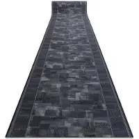 Rugsx Alfombra de pasillo con refuerzo de goma TRIBE antracita 100cm 100x470 cm