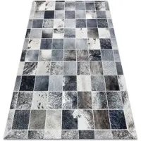 Rugsx Alfombra PATCHWORK 21716 gris - Piel de vacuno 120x170 cm