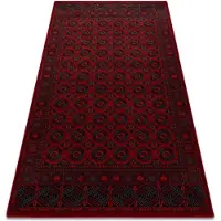 Rugsx Alfombra de lana OMEGA BUCHARA Marco, círculos rojo 200x300 cm