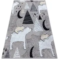 Rugsx Alfombra lavable JUNIOR 51974.802 Osos, animales para niños antideslizante - gris 160x220 cm