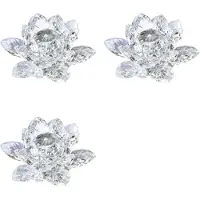 Semoic 3X A Crystal Lotus Flower Figurine Valentine Wedding Decor Glass Collection Paperweight Table Ornaments Souvenir