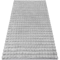 Rugsx Alfombra BUBBLE plateado 21 IMITACIÓN PIEL DE CONEJO 3D estructural 80x150 cm