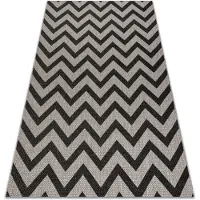 Rugsx Alfombra de cuerda sisal FLOORLUX 20340 plateado/negro Zigzag 160x230 cm