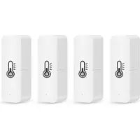Zandona 4Pcs Tuya WiFi Temperature Humidity Sensor Indoor Humidity Sensor APP Monitoring for Alexa Home Assistant