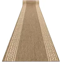 Rugsx Alfombra de pasillo SIZAL FLOORLUX modelo 20014 color café/color maíz 200 cm 200x100 cm
