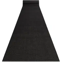 Rugsx Alfombra de pasillo SIZAL FLOORLUX modelo 20433 Liso negro 120 cm 120x330 cm