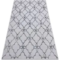 Rugsx Alfombra MEFE moderna 8504 Conducción, flores - Structural dos niveles de vellón gris oscuro 80x150 cm