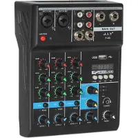 Torribaly Ammattimainen 4-kanavainen Bluetooth-mikseri, äänimiksaus, DJ-konsoli, jossa kaikuefekti kotikaraokeen, USB-live-lavalle, KTV
