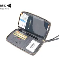 MaxPower RFID-passinsuojattu matkustuslompakko vetoketjulla , pilka