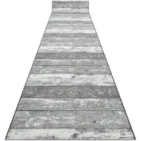 Rugsx Alfombra de pasillo con refuerzo de goma 80 cm Madera tablero gris 80x810 cm