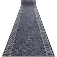 Rugsx Alfombra de pasillo con refuerzo de goma GREK griego, antideslizante gris 67cm 67x680 cm