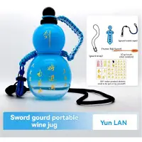 Jojomino Vesipullo kiinalainen retrohenkinen kurpitsatyylinen vesipullo 800ml kurpitsavesipullo kurpitsaurheiluvesipullo kaltevuuden sininen