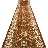 Rugsx Alfombra de pasillo BCF MORAD Klasyk clásico marrón 150 cm 150x290 cm