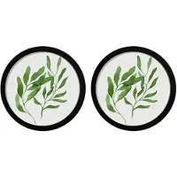 Torribaly 2X 10Inch Round Wooden Picture Frames Gift DIY Wall Hanging Wood Picture Holder Home Decoration(Black)