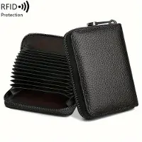 MaxPower RFID-suojaava korttilompakko aitoa nahkaa , Juoda