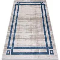 Rugsx Alfombra NOBLE moderna 1539 68 Marco vintage - Structural dos niveles de vellón crema / azul 140x190 cm