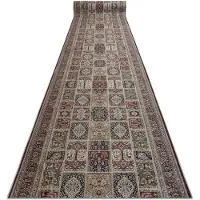 Rugsx Alfombra de pasillo con refuerzo de goma LOTUS CASSETTES 39980 Oriental beige / rojo lavable 120cm 120x140 cm