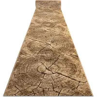 Rugsx Alfombra de pasillo KARMEL Tronko Árbol Madera - la nuez 70 cm 70x520 cm