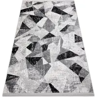 Rugsx Alfombra TULS estructural, franjas 51211 moderna, Geométrico antracita 160x220 cm