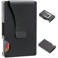 MaxPower RFID Estosuojattu Alumiinilompakko, Ohut Musta Korttikotelö , Mėlyna