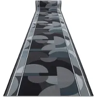 Rugsx Alfombra de pasillo con refuerzo de goma MALIS Geometrico, antideslizante gris 80cm 80x240 cm