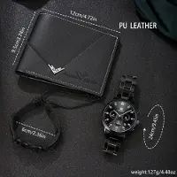 MaxPower Miesten Kolmiosainen Setti: Lompakko, Rannekoru, Kello , 3pcs Gift Box Set (2)