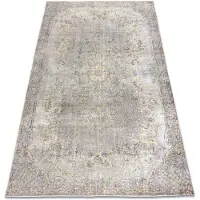 Rugsx Alfombra de lana ANUDADA A MANO Vintage 10432, marco, ornamento - beige / amarillo 200x305 cm