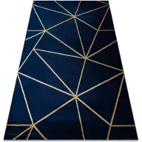Rugsx Alfombra EMERALD exclusivo 1013 glamour, elegante geométrico azul oscuro / oro 120x170 cm