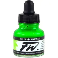 Daler Rowney DR FW akryylimuste 29.5ml 349 Fluorescent green